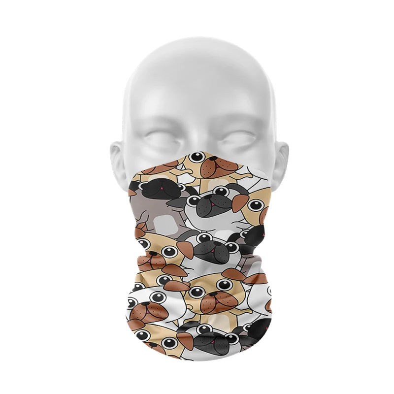 3D Printed Mini Layered Pattern Headscarf Women Autumn Ring Scarf Cute Animals Cats Dogs Pink Soft Elastic Bandana Hand Towel