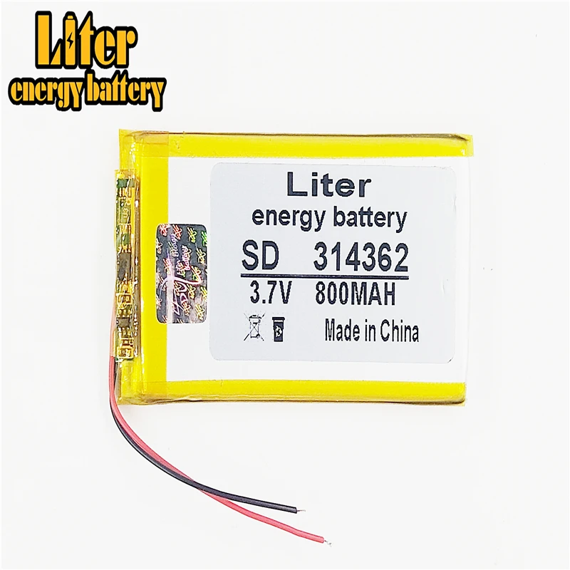 314362 3.7V 800mAH 304060 PLIB; polymer lithium ion / Li-ion battery for GPS,mp3,mp4,dvd,bluetooth,model toy mobile bluetooth