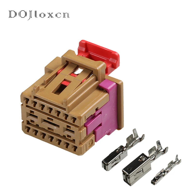 1-50 Takım 17 Pin Delphi Araba Ön Koltuk Konektörü Kahverengi Erkek Dişi Fiş 4F 0972575 B Kablo Demeti Modifikasyonu için 8K 0972483 B/