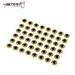 Vampfly 100PCS Golden Holographic 3D Fish Eye Fly Tying Streamer Bait Fish Eyes Lure Making Eyes 2MM to 10MM