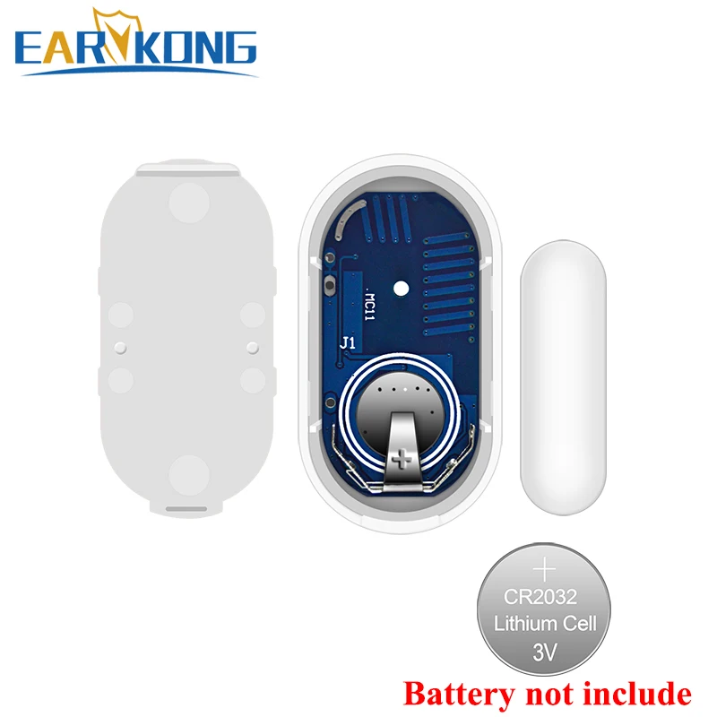 Detector de lacuna de porta sem fio 433MHz, cor branca, sensor aberto de janela, tudo para nosso sistema de alarme contra roubo doméstico,