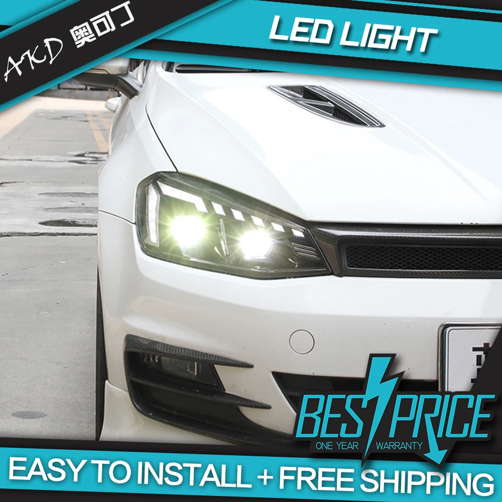 Car Styling Headlights for Golf 7 LED Headlight Audi-Design Animation DRL Head Lamp Dynamic Indicator All LED Beam Accessories