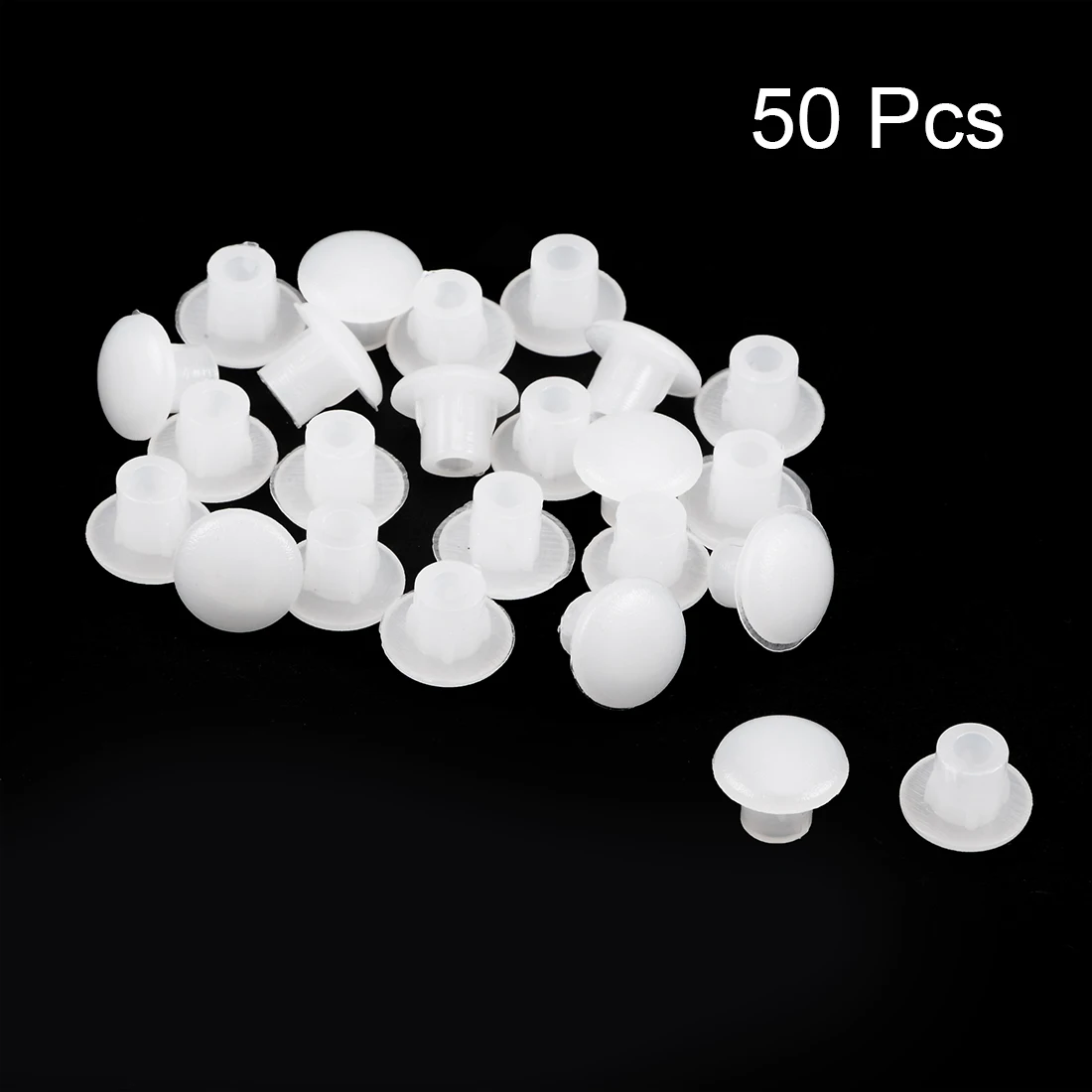 uxcell 50/100/200Pcs Screw Cap Cover 5mm Dia. Plastic Locking Hole Plug Button Top Flush Type for Cabinet Cupboard Shelf