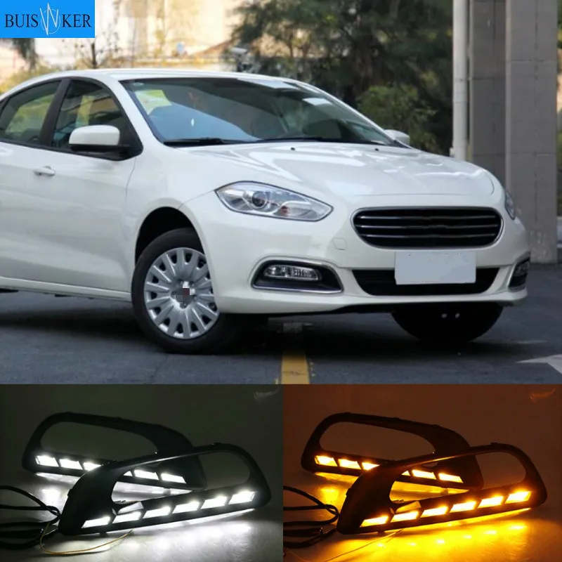 

LED DRL Daytime running light case For Fiat Viaggio 2015-2017 fog lamp frame Fog light Car styling