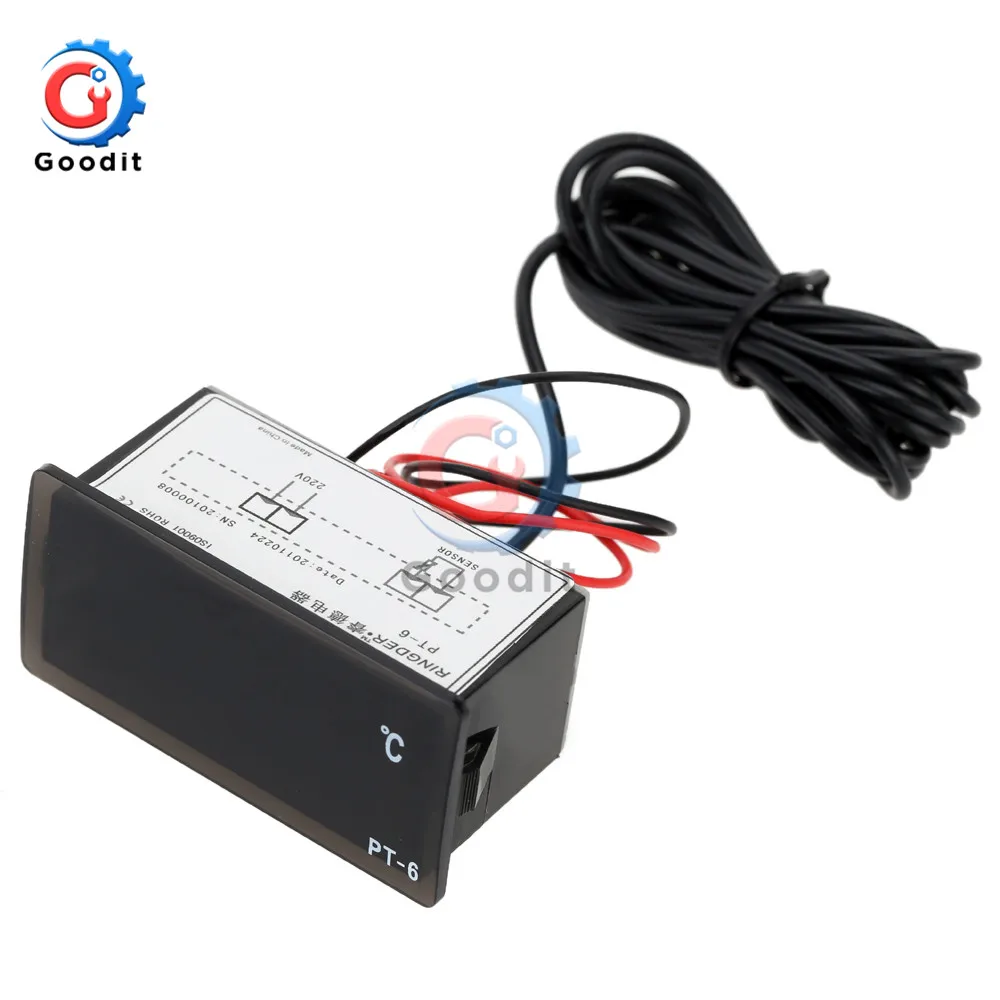 PT-6 -40~110C Digital Car Thermometer Vehicle Temperature Meter Monitor 12V Automotive Thermometer with 2m NTC Sensor