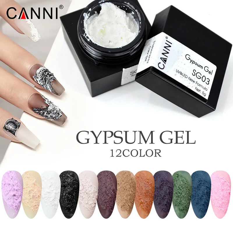 CANNI New Arrivales Nail Art 3D 12 Colors 5ml New Formula UV/LED Color Gypsum Gel