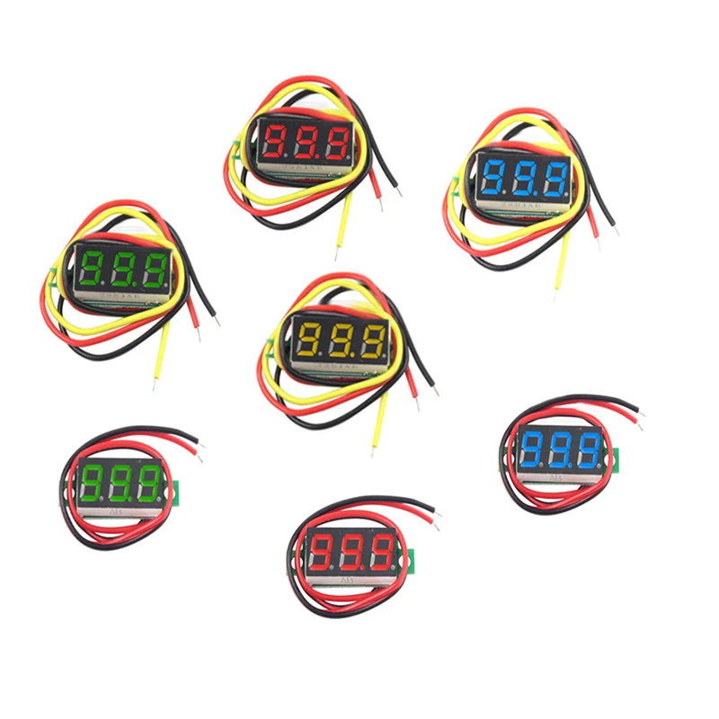 0.28 Inch Red Blue Digital LED Mini Display Module DC2.5V-30V DC0-100V Voltmeter Voltage Tester Panel Meter Gauge Motorcycle Car