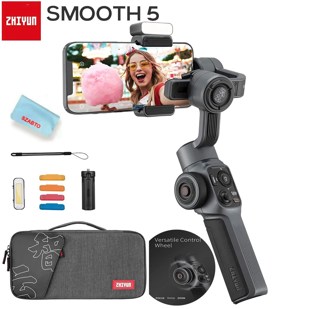 

ZHIYUN Smooth 5 3-Axis Gimbal Phone Handheld Stabilizer Smartphone Gimbals for for Android and iPhone\Samsung/Huawei/Xiaomi