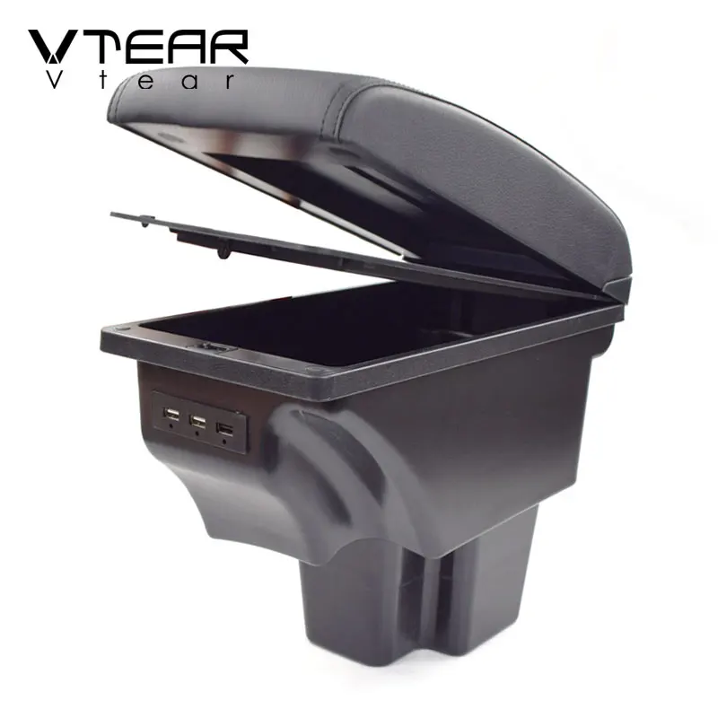 Vtear Auto Armrest Box USB Port Arm Rest Storage Case Car-Styling Decoration Interior Accessories Parts For Kia Cerato Forte K3