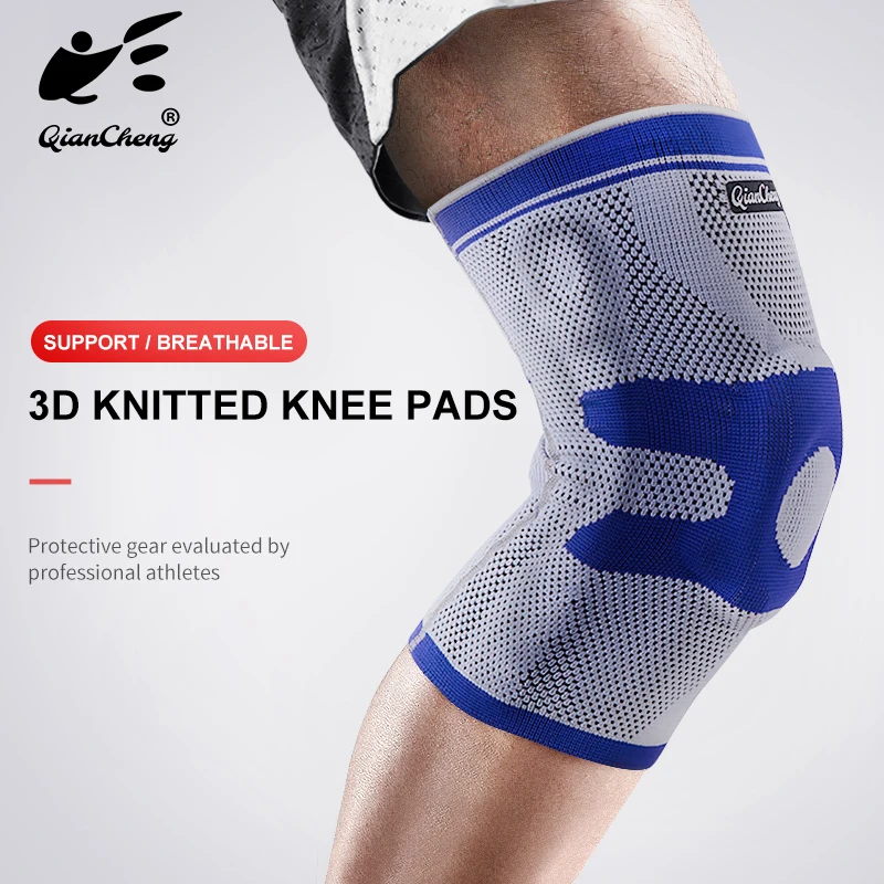 1PC Sport Knee Brace Support Silicone Spring Kneepad Sleeve Relief Arthritis and Injury Recovery for Basketball Volleyball Sport