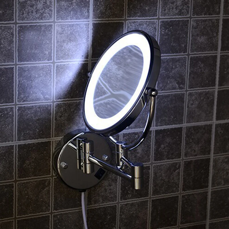 3X Wall Mounted Makeup Mirror Double Sided Magnifying Cosmetic Mirror for Bathroom 8 Inch Extension Mirrors Adjustable Bright