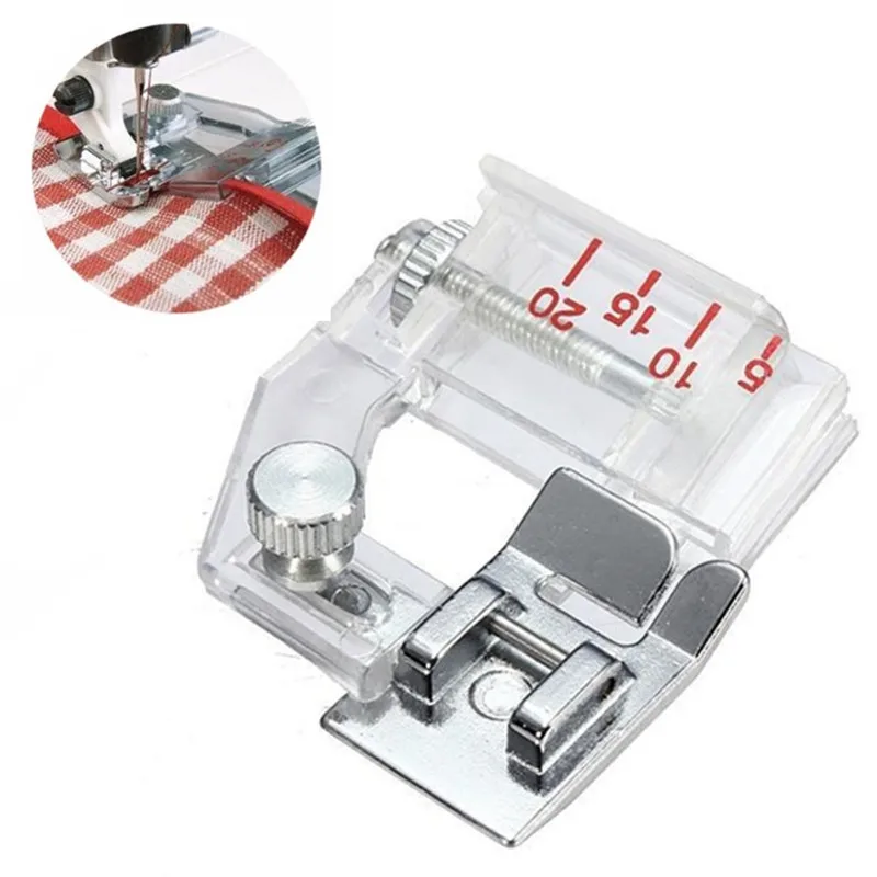 1 pcs Adjustable Bias Tape Binding Foot Snap On Presser Foot For Brother Sewing Machine Accessories adjustable width binding