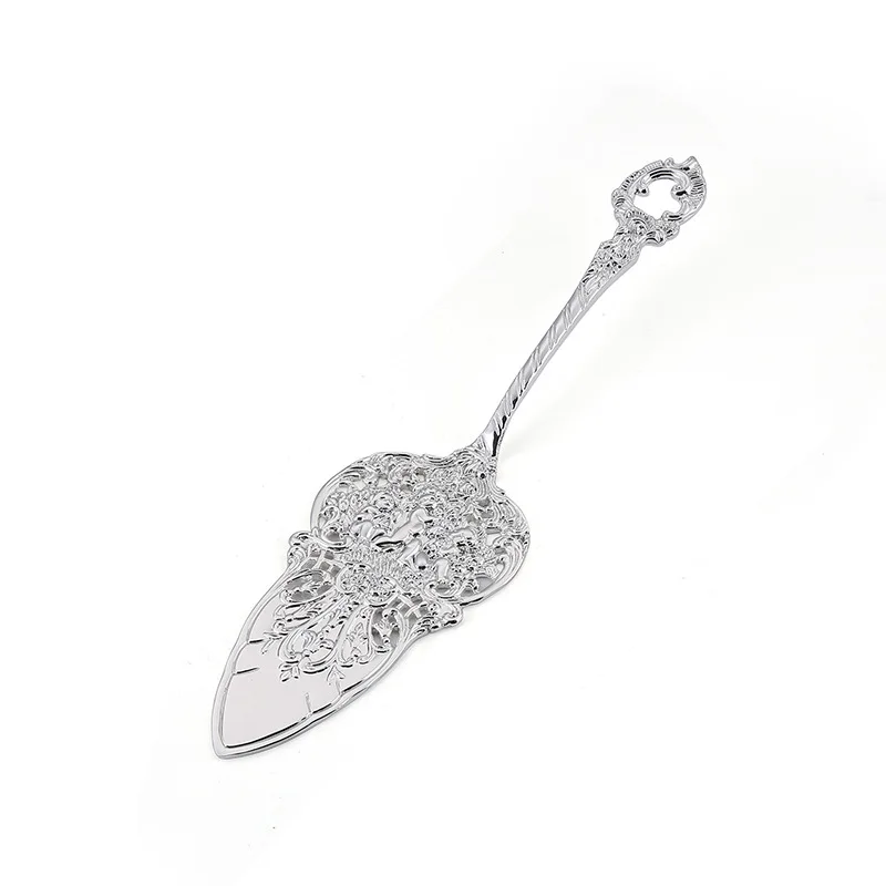 Cake Knife Dinner Knife Long Handle Shovel Royal Cake Server Long Handle Embossment Effect Pizza Dessert Dinnerware kitchen Tool