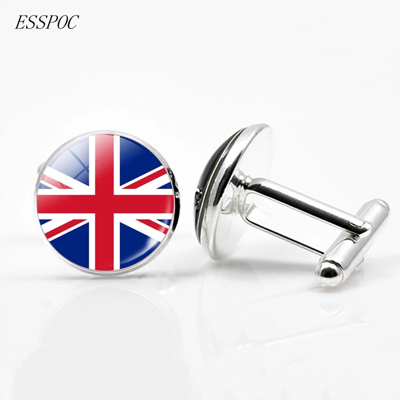 UK Flag Cufflinks Europe Country National Flag France Italy Spain Poland.Netherlands Russia Flag Men Wedding Cufflinks