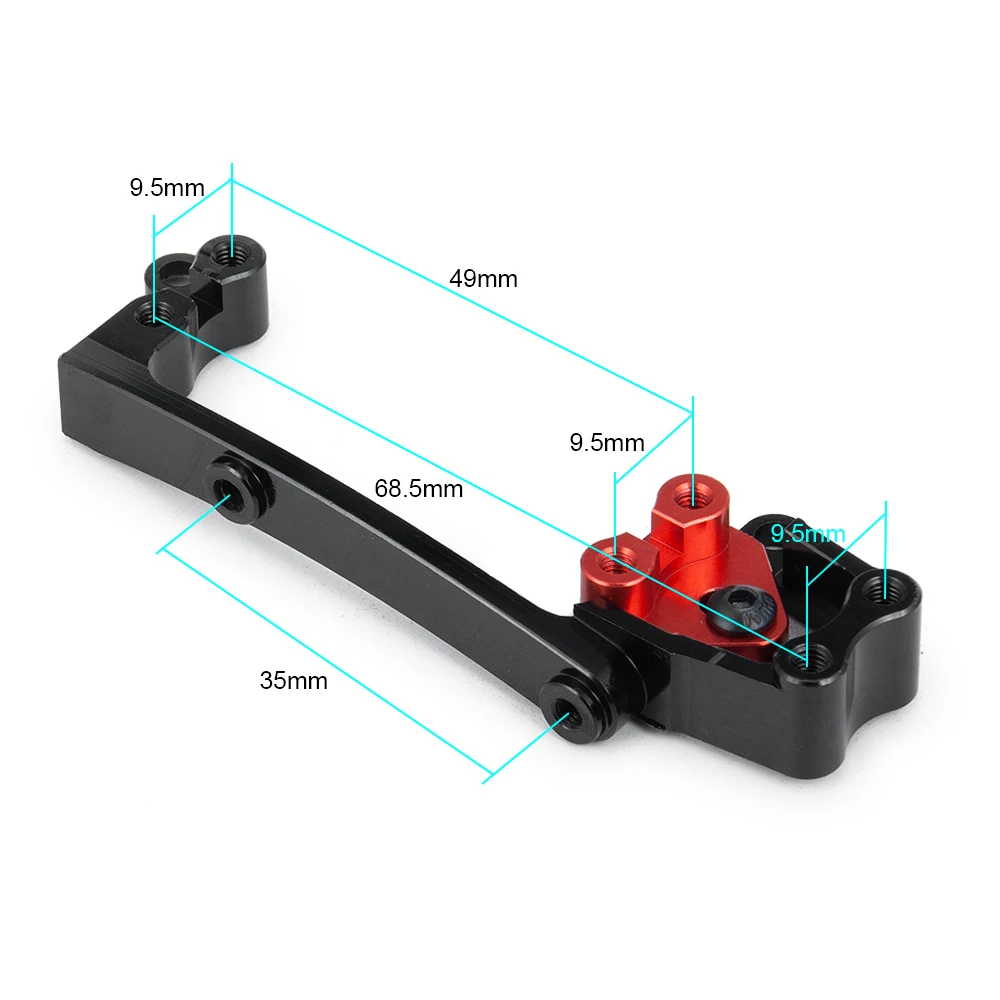 YEAHRUN Metal Aluminum Servo Mounting Bracket for Axial SCX10 II 90046 90047 1/10 RC Crawler Car Upgrade Parts