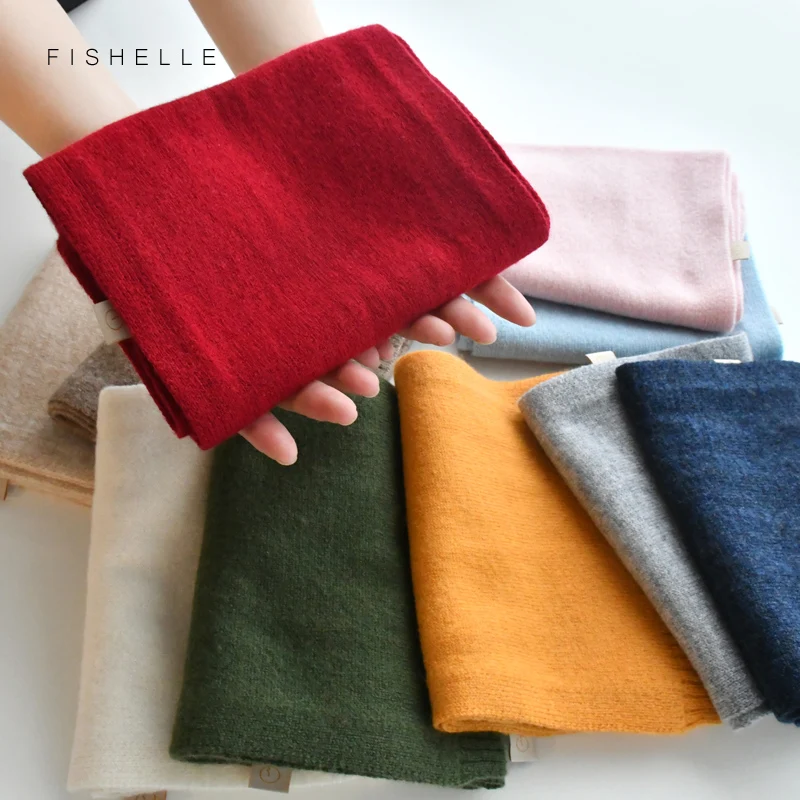 luxury cashmere scarf women solid color winter small thin scarf adults and kids knits shawl warm short wool scarves ladies men