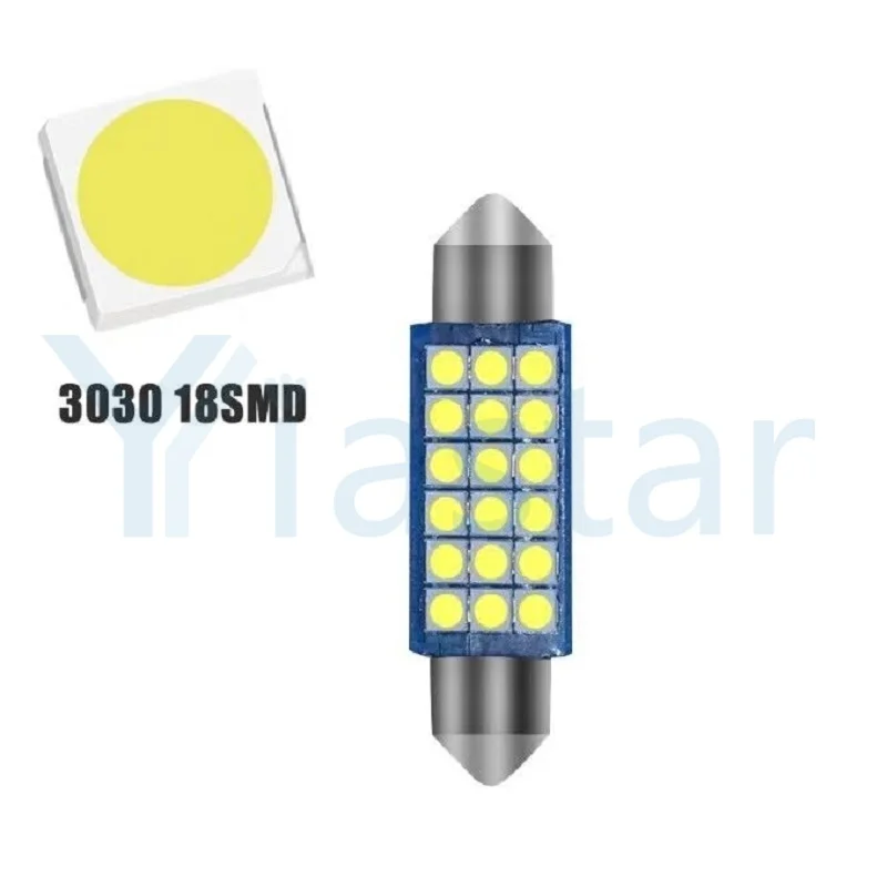 300PCS T10 W5W LED c5w led 31mm 36mm 39mm 41mm 18SMD 3030 Chips LED Festoon Bulb Car Dome Light Auto Interior Reading Lamp