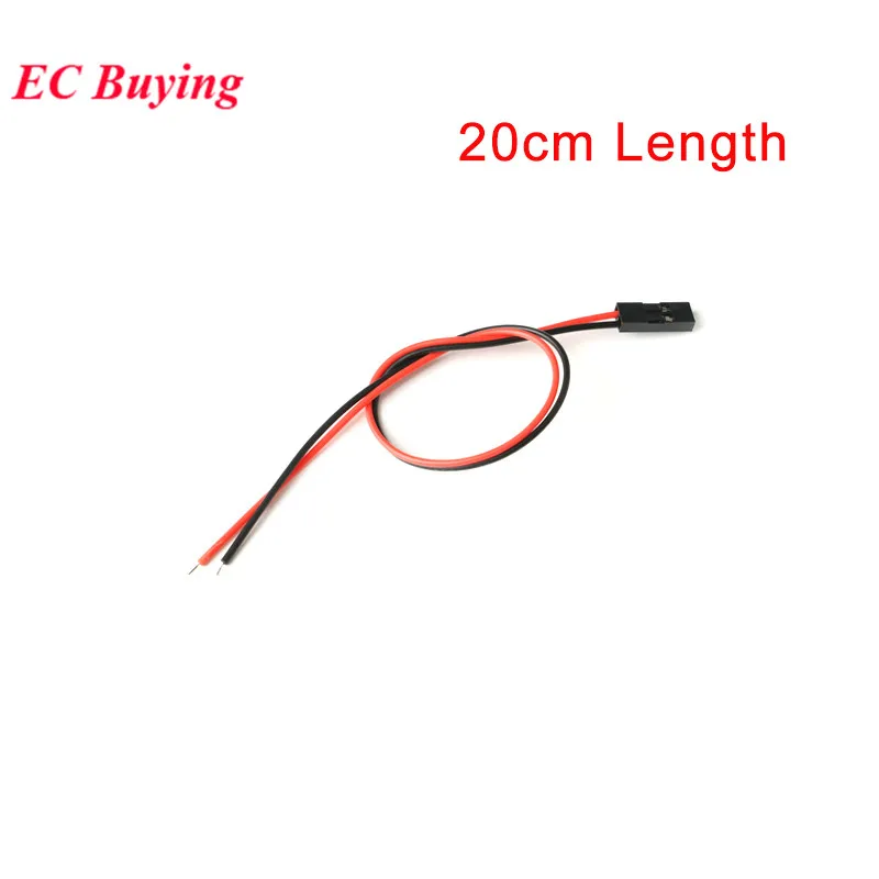 5-100Pcs 2Pin Dupont Cable 2P 2 Pin Female Jumper Connector Wire 2.54mm Pitch Length 10CM 20CM 30CM Single Head For 3D Printer