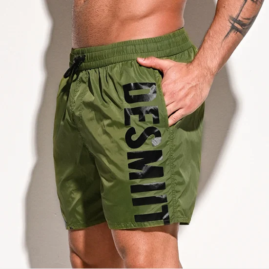 DESMIIT Swimwear Mens Swimming Shorts Men Beach Board Shorts Surf Boardshorts Swim Trunks Bathing Suit Running Short Wear