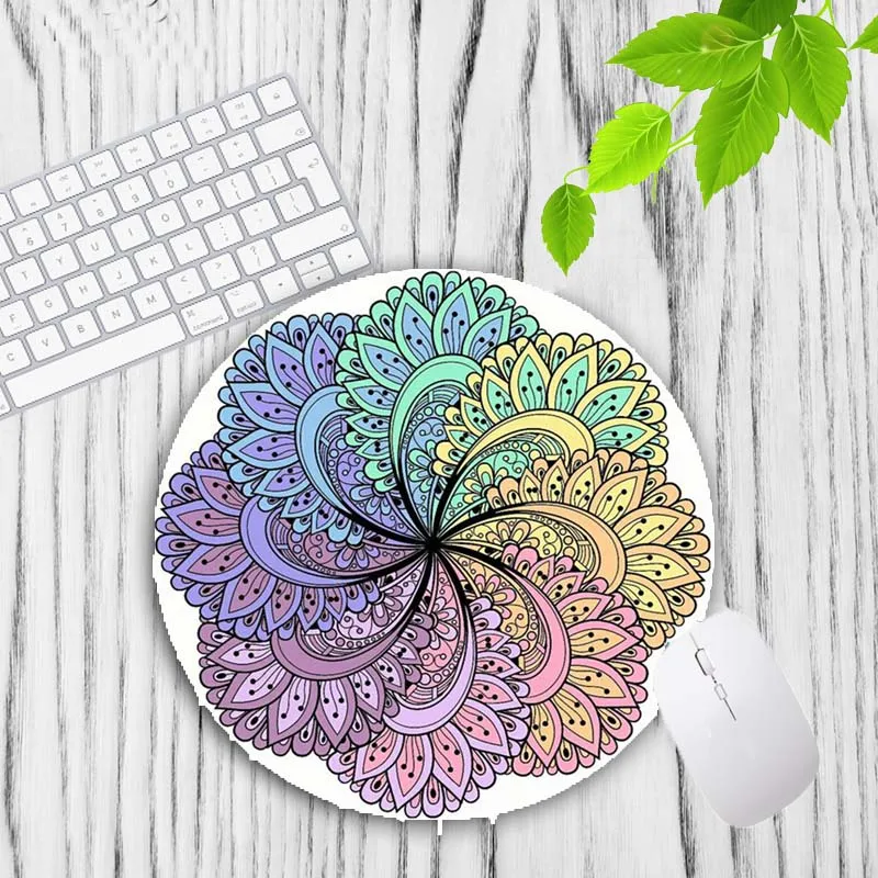XGZ ART Promotion Mandala Flower Gaming Player Speed Waterproof Round Mouse Pad Computer Mats Gamer Size 20*20cm Mousepad Small