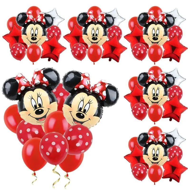 13Pcs Disney Mickey Minnie Mouse Party Balloons Mickey Balloon Baby Shower Birthday Party Decorations Kids Classic Toys Air Gift