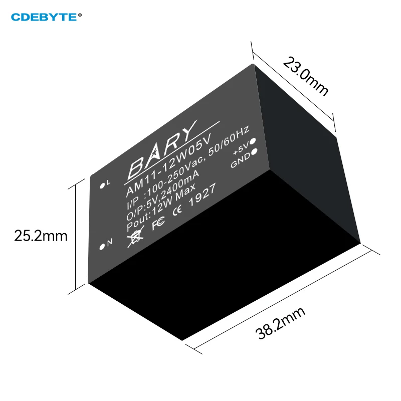 CDEBYTE AM11-12W05V Mini AC-DC Buck Power Supply Module 12W IoT Industrial Grade Design Low Power 5V AC80-250V DC5.0V/2A/5%