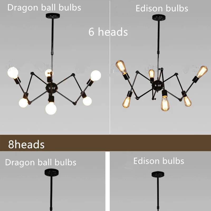 

Modern Suspension Spider Pendant Lights With 6/8 Heads Loft Industrial Satellite LED Pendant Lamps For Living Room & Bar