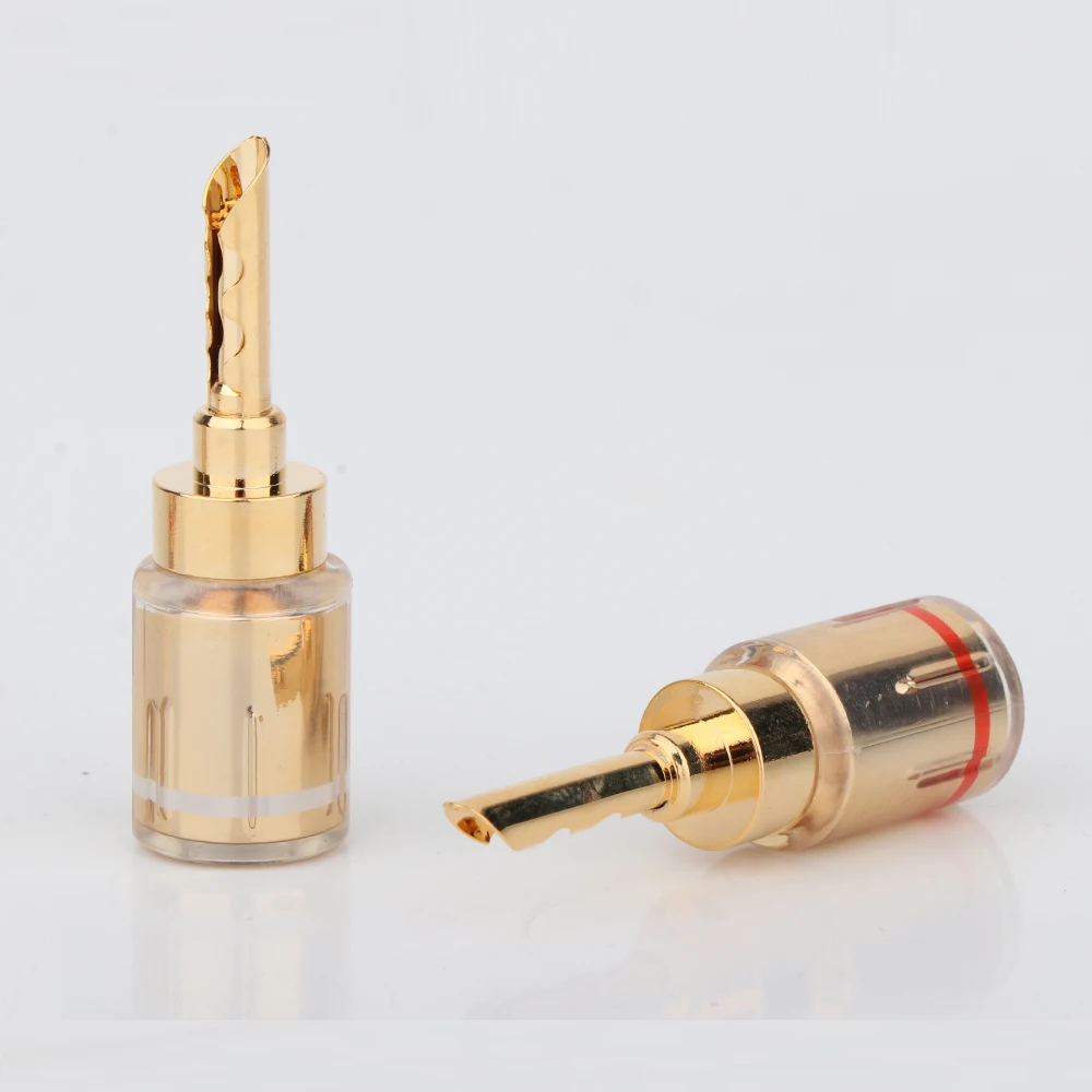 24K Ouro Ródio Banhado Banana Conector, Adaptador De Altifalante, Plugs Z-forma, Alta Qualidade, BA1439