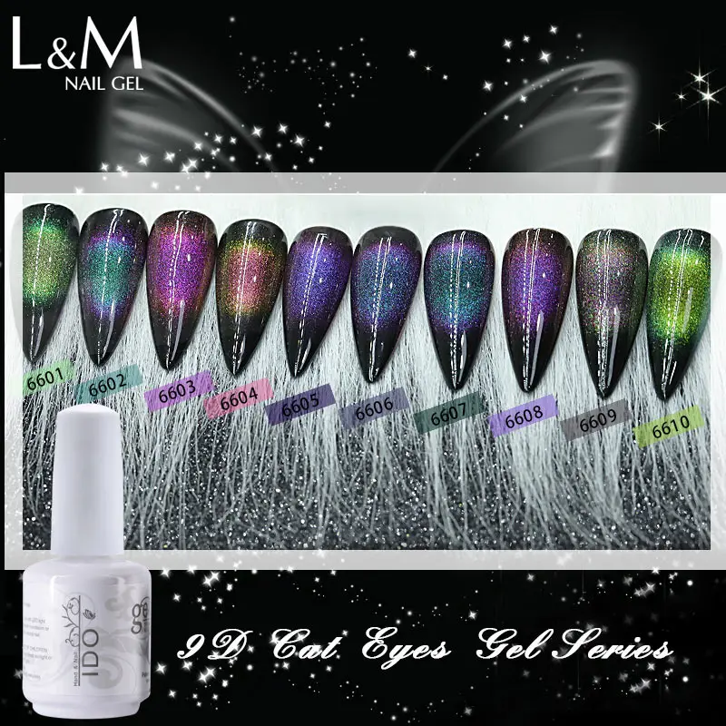 1 pc IDO NEW Arrival 9D Cat Eyes Series Brand UV Soak off Gelpolish Magic Long Lasting Magnetic Gel Nails Shining and Changeable