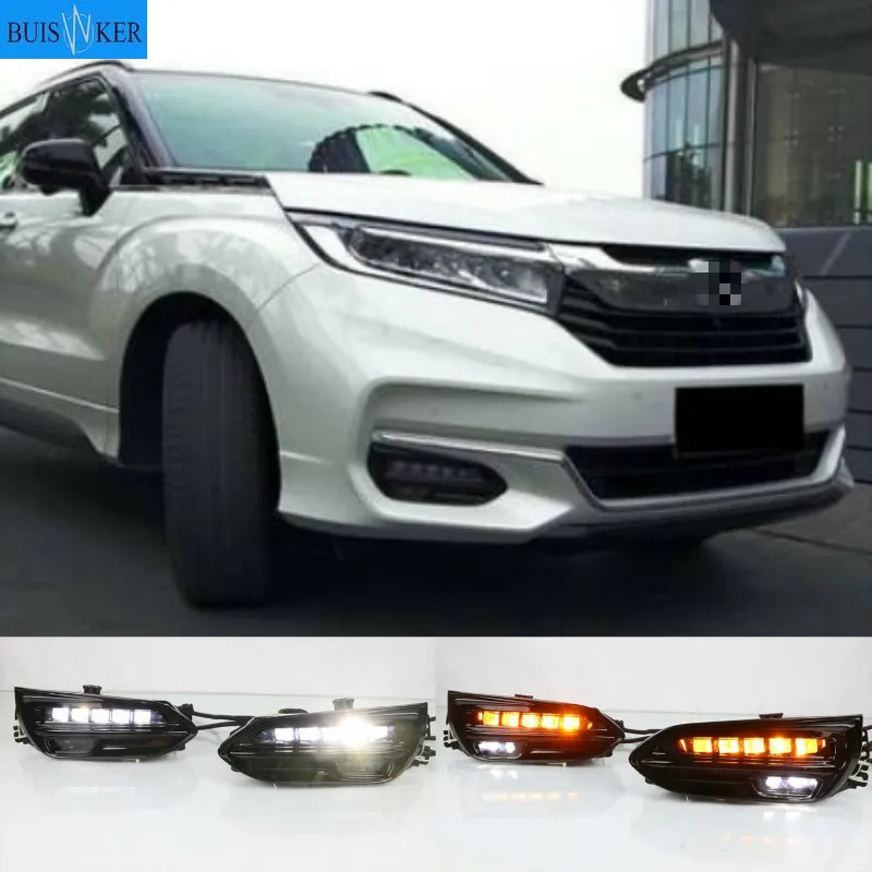 

1 Set For Honda AVANCIER 2020 DRL Daytime Running Lights Daylight 12V ABS Fog Lamp Cover With Turn Yellow Signal Light