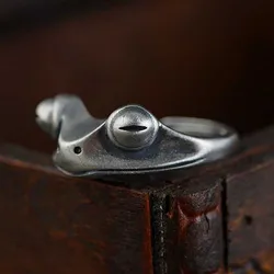 Cute Crystal Frog Open Ring For Women Girls Fashion Animal Frog Shape Lovely Rings Statement Jewelry Accessories Gifts