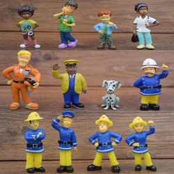 12Pcs/Set Anime Fireman Sam Action Figure Auto PVC Figures Fireman Same Figurine 3-6cm Cartoon Model Collections For Kids Toys