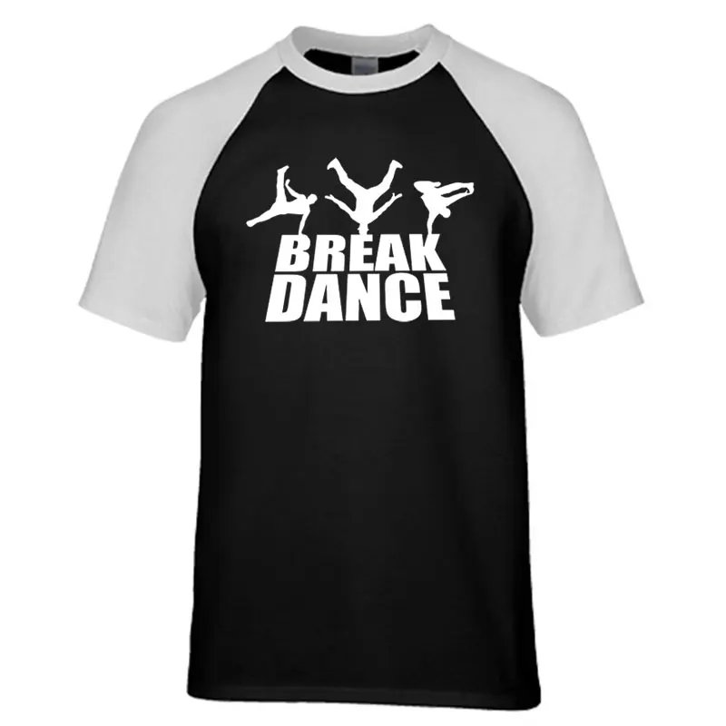 Men Streetwear Punk Hip Hop Break Dance T shirt Cotton Print Breakdance T-shirt Mens Fashion Cool Street dance raglan Tees