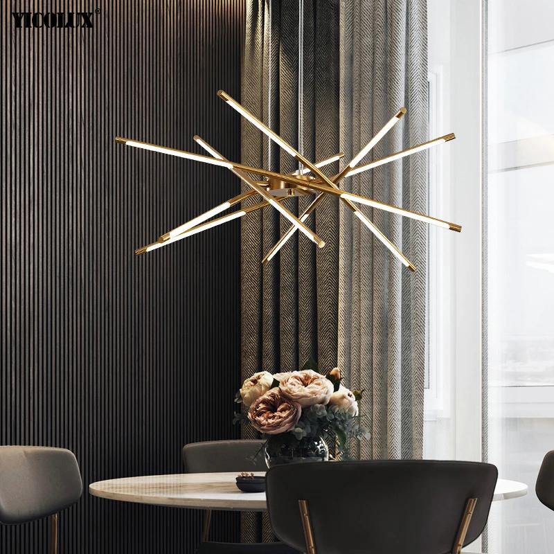 

Simple Golden Black New Modern LED Chandeliers Lights Home Deco For Dining Living Room Bedroom Bar Hanging Lamps Indoor Lighting