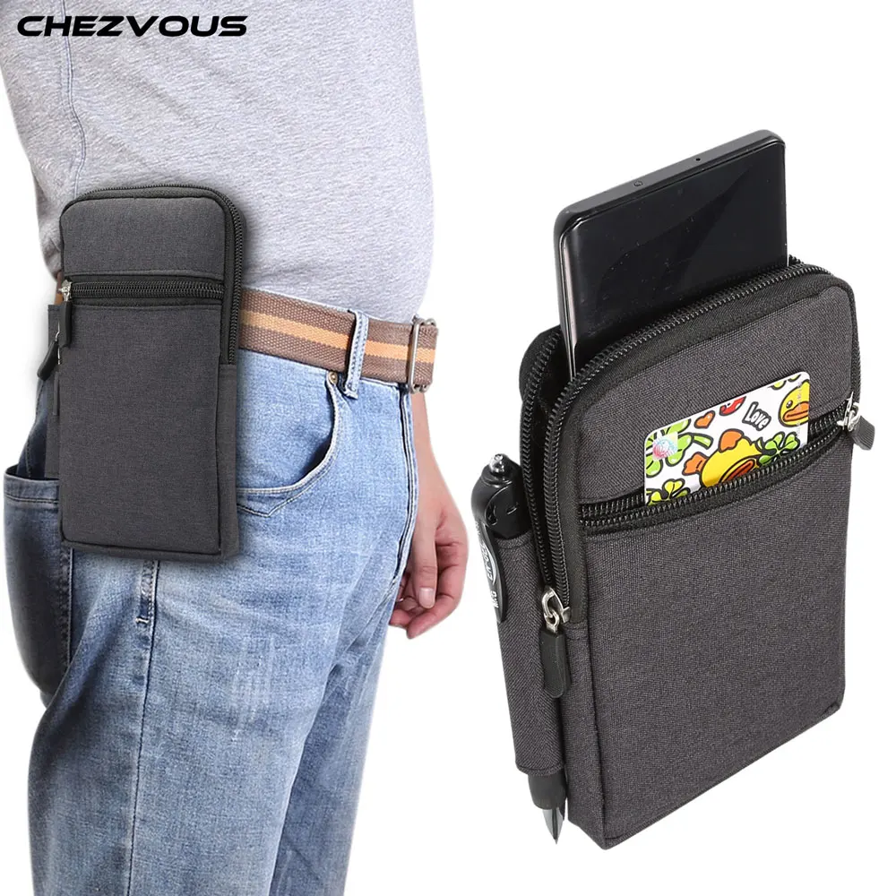 Cowboy Cloth Phone Pouch Belt Clip Bag for Samsung J52016/J7/J5/J3/J1 Casual Waist Bags with Pen Holder Outdoor Sport Cover Case