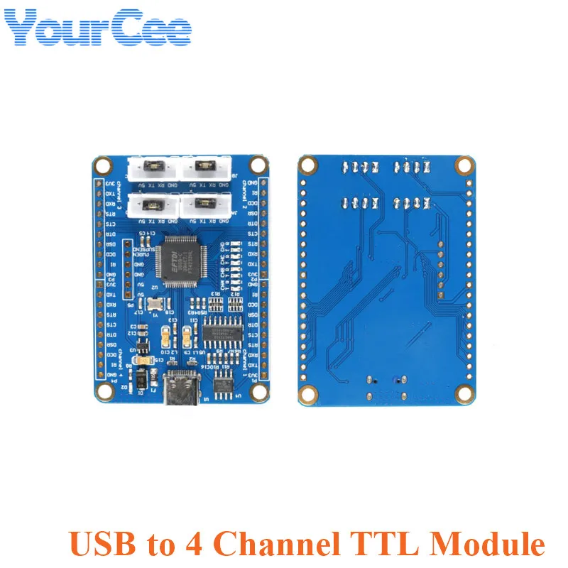 FT4232HL USB to 4 Channel TTL Serial Port Convertor Board Module USB to Multi-channel Serial Port 5V 3.3V