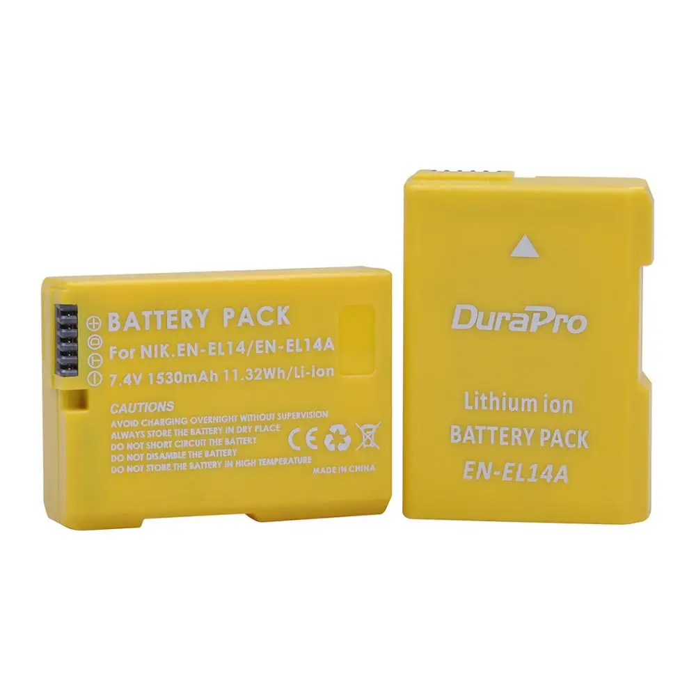 DuraPro 1530mAH EN-EL14a EN-EL14 EL14 akumulator z ładowarką zestaw dla Nikon D5600,D5500,D5300,D5200,D5100,D3200,D3300,P7800,P7100