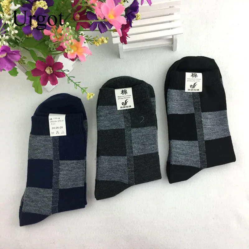 Urgot 2 Pairs/Lot Men Long Tube Socks Business Trend Durable Shaping Cotton Men Socks Spring Winter Comfort Male Sock Meias Crew