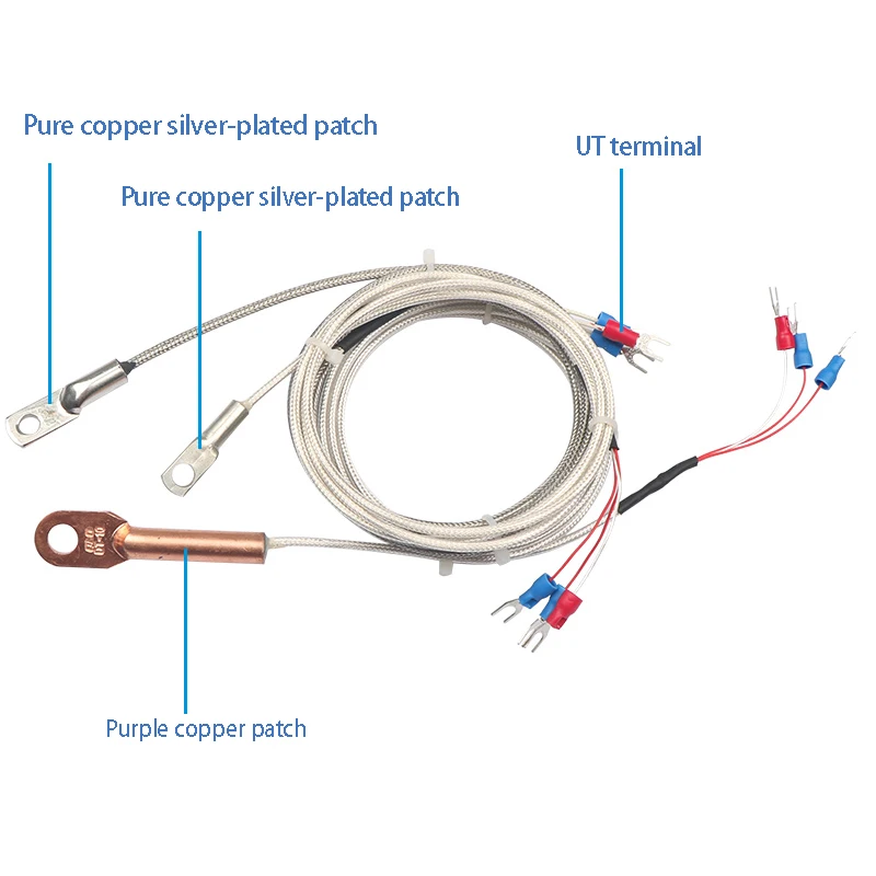 5pcs Round hole patch type thermal resistance couple Pt100 temperature sensor surface end gasket cold pressure nose probe PT1000