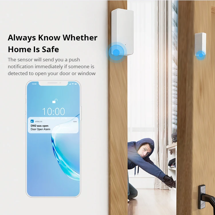 Sonoff DW2 wifiワイヤレスドア窓センサースマートホームセキュリティシステムホームキット検出器ewelink経由アプリ通知アラート