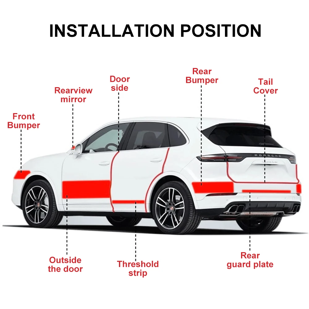 3D Koolstofvezel Auto Sticker 10/7/5/3M Diy Plakken Protector Strip Auto Instaplijsten zijspiegel Anti Kras Tape Beschermen Film