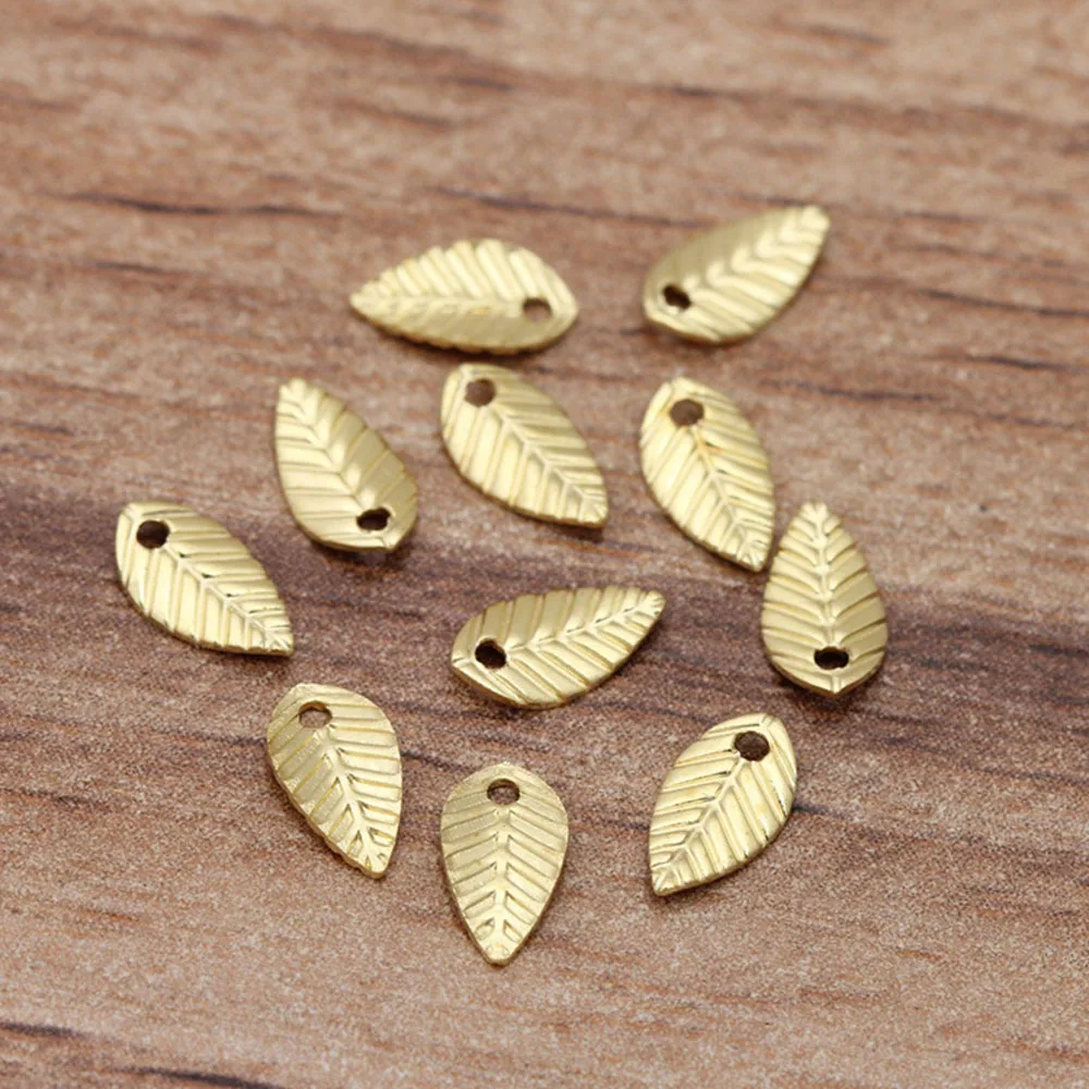 100pcs 4x7mm Vintage Small Leaf Charms Jewelry Charms DIY Necklace Bracelet Earrings Findings Handmade Material