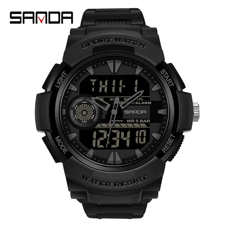 Large Men Watches Digital Watch Luminous 5BAR Waterproof Male Sport Watch Quartz Dual Display relogio masculino