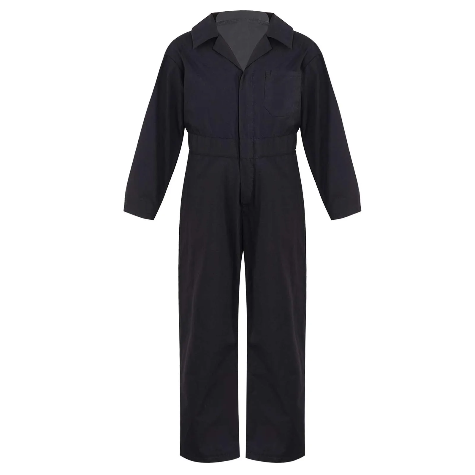 

Kid Boys Mechanic Coveralls Jumpsuit Children Long Sleeve Turndown Collar Zipper Flightsuit Overalls Cosplay Performance Costume