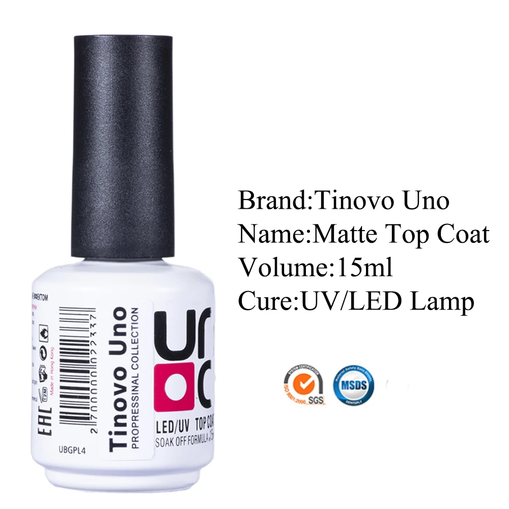 Tinovo Uno Matte Top Mantel 12ML UV Gel Nagellack Primer Tränken Off Topcoat Keine Wischen Glänzend Matt Lacke für Nailart Dekorationen