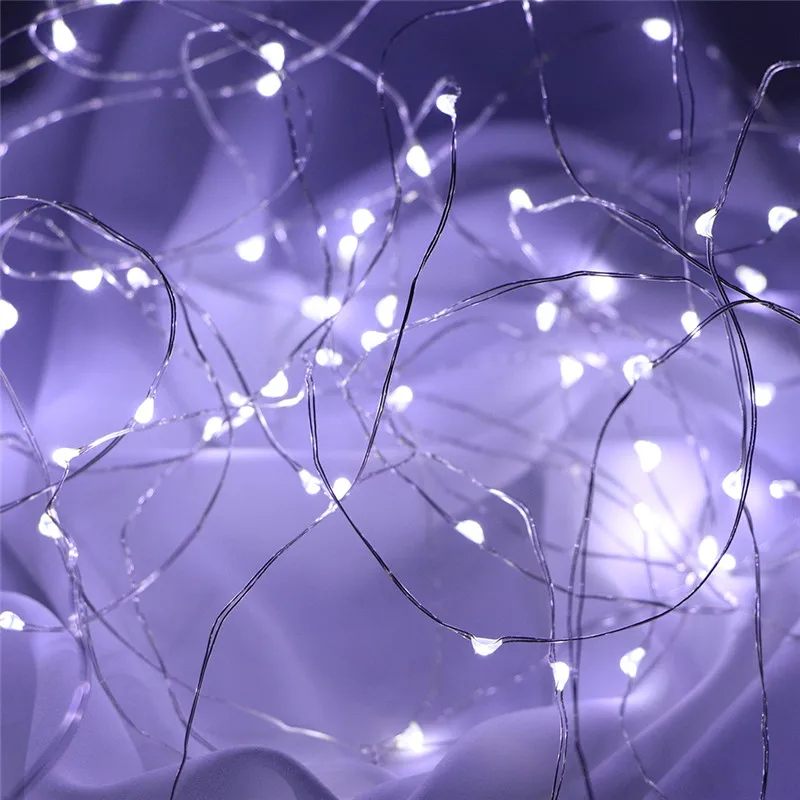 Fairy Lights AA Battery Powered 1M 10 2M 20 3M 30 5M 50 10M 100Leds Silver Led Copper Wire String Light Decorative Fairy Lights