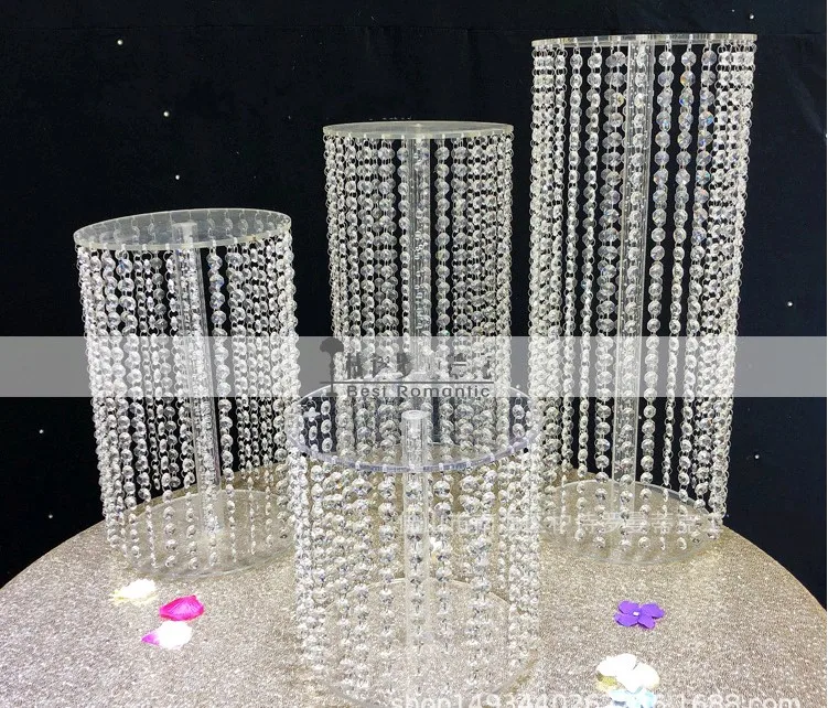 Sparkling Crystal clear garland chandelier wedding cake stand birthday party supplies decorations for table top centerpieces