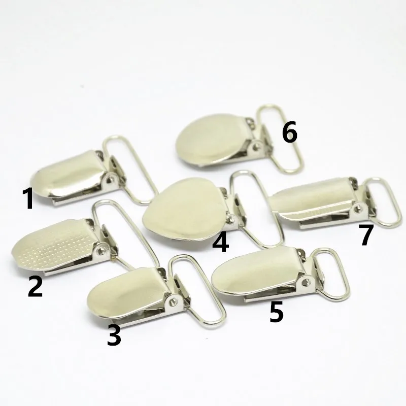 NEW Metal Suspender Pacifier Holders Clips With Plastic Insert Craft Hook Soother Clasps Sewing Tool DIY Accessories50Pcs