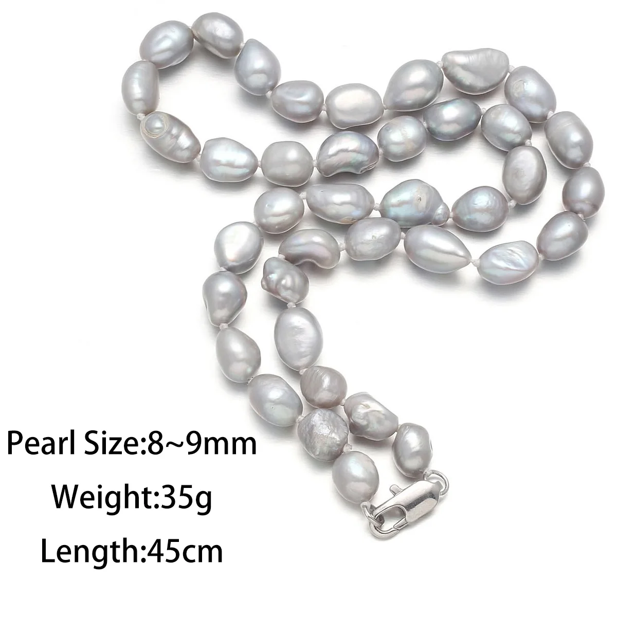 High Quality 100% Natural Freshwater Pearl Irregular Rice-shaped Beads for Jewelry Making DIY Bracelet Necklace 45cm