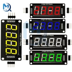 0.56 cal TM1637 cyfrowy wyświetlacz LED moduł 4-7-Segment cyfrowy w kształcie tuby biały/czerwony/żółty/zielony/niebieski dla Arduino moduł wyświetlacza